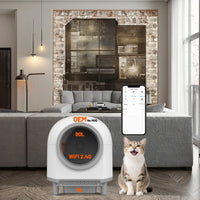 HKM-334675 Smart Self-Cleaning Cat Litter Box with Large 80L Capacity and Automatic Function