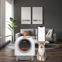 HKM-334675 Smart Self-Cleaning Cat Litter Box with Large 80L Capacity and Automatic Function