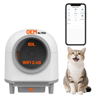 HKM-334675 Smart Self-Cleaning Cat Litter Box with Large 80L Capacity and Automatic Function