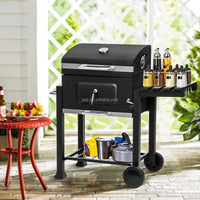 HKM-334739 Charcoal BBQ Grill Trolley with Side Table in Multiple Sizes