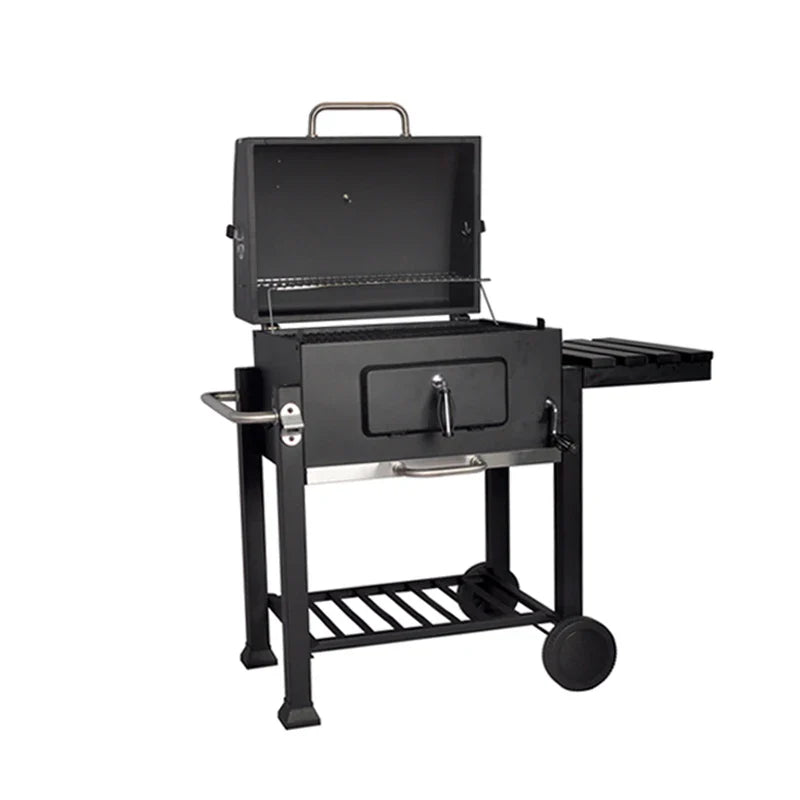 HKM-334739 Charcoal BBQ Grill Trolley with Side Table in Multiple Sizes