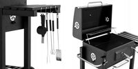 HKM-334739 Charcoal BBQ Grill Trolley with Side Table in Multiple Sizes