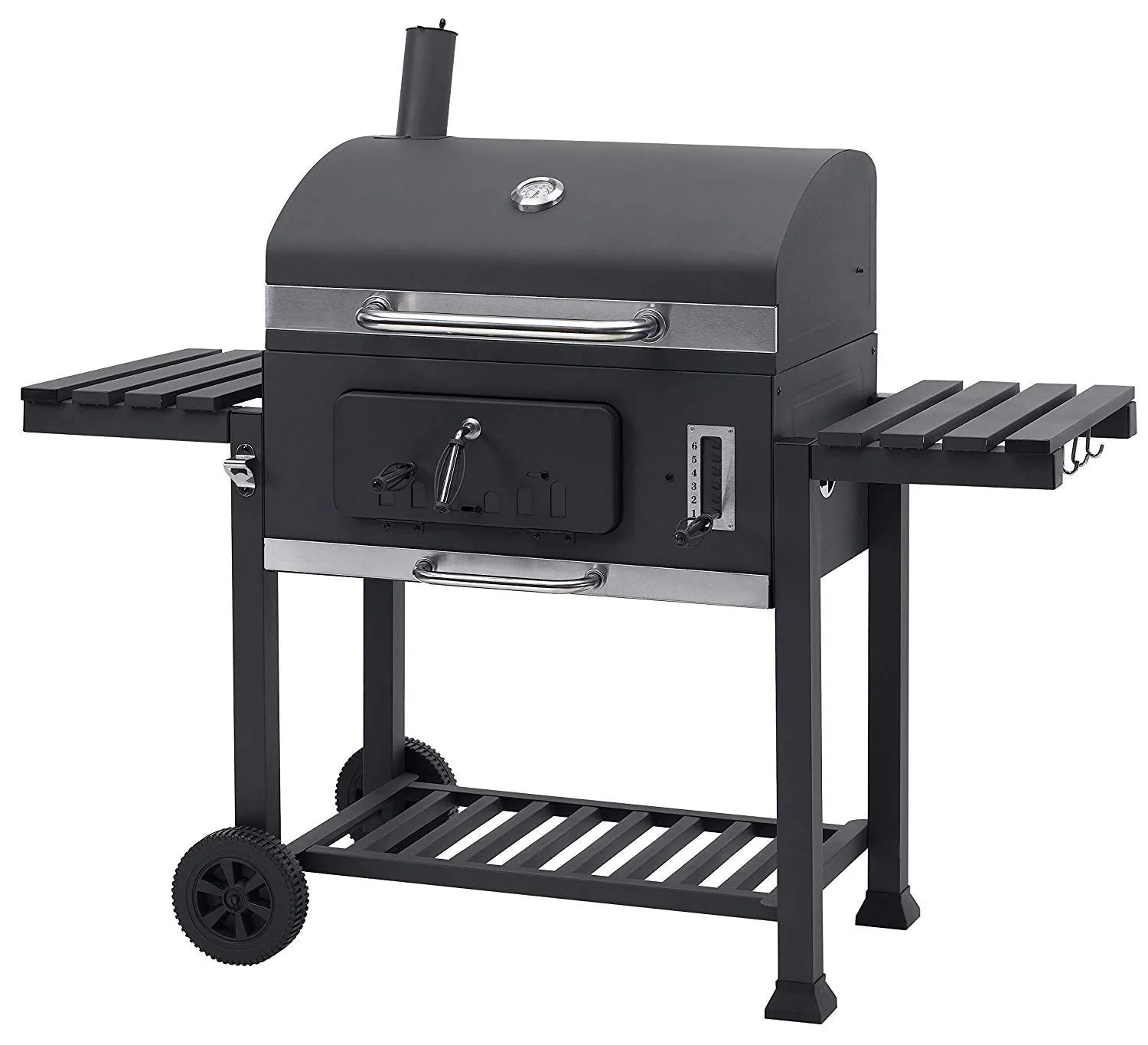 HKM-334739 Charcoal BBQ Grill Trolley with Side Table in Multiple Sizes