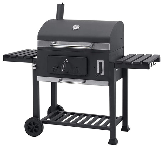 HKM-334739 Charcoal BBQ Grill Trolley with Side Table in Multiple Sizes