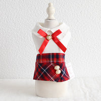 HKM-334803 Plaid Skirt for Women - Stylish Red and Black England-Inspired Design