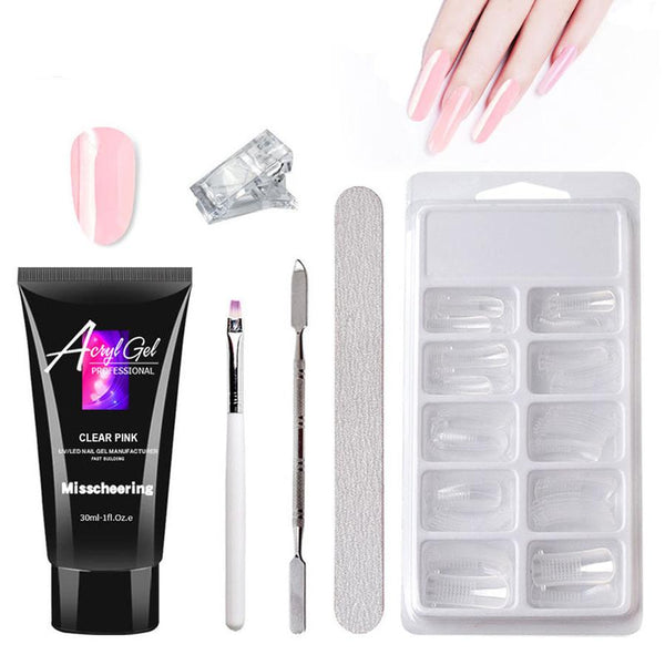 HKM-334867 Painless Gel Nail Art Set with Portable Case and Dual-Light Nail Lamp, 18-Piece Manicure Kit
