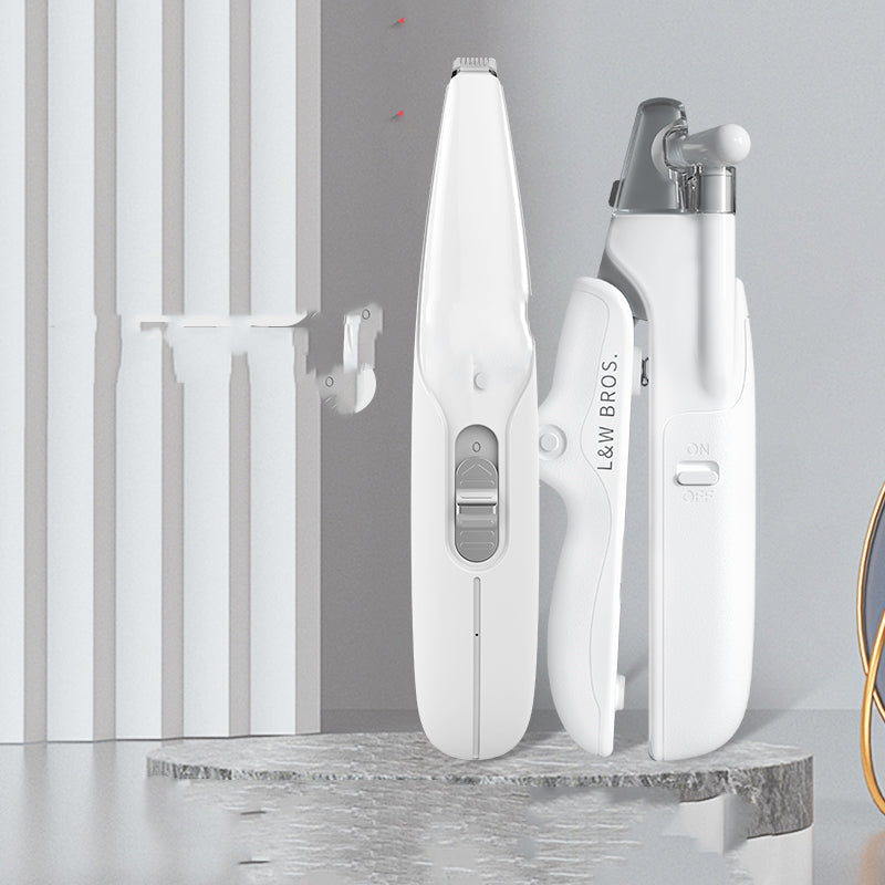 HKM-3348925 Pet Paw Hair Trimmer with USB Charging and LED Light ¨C Rechargeable Dog Grooming Tool