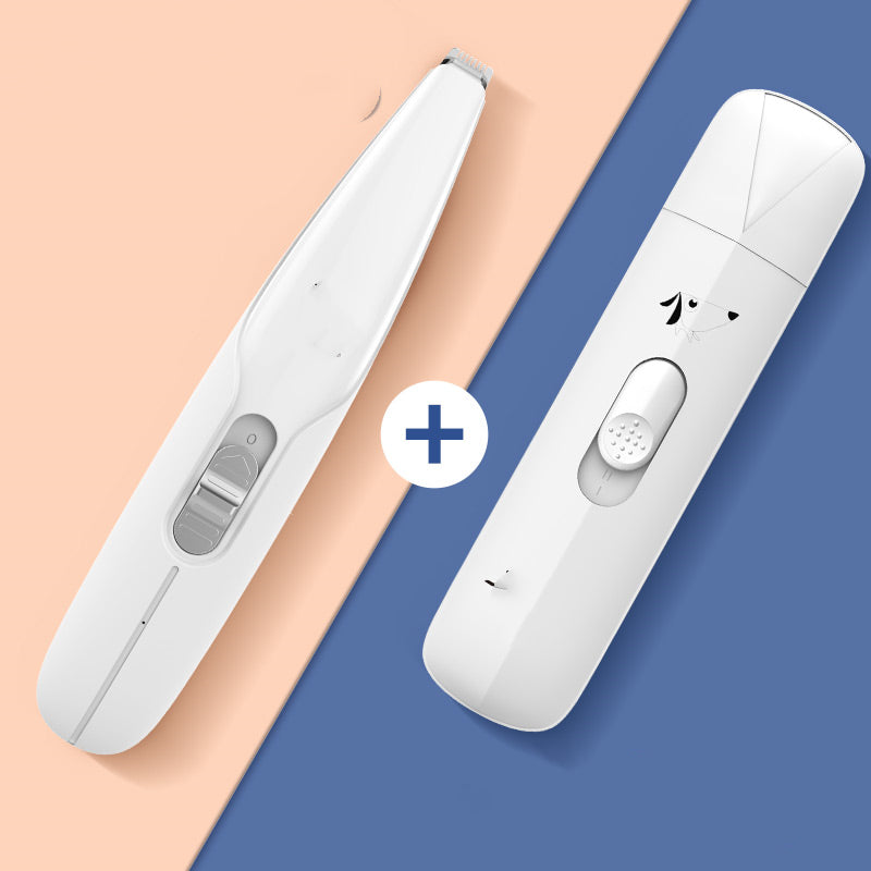 HKM-3348925 Pet Paw Hair Trimmer with USB Charging and LED Light ¨C Rechargeable Dog Grooming Tool