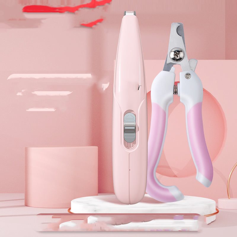 HKM-3348925 Pet Paw Hair Trimmer with USB Charging and LED Light ¨C Rechargeable Dog Grooming Tool