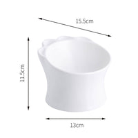 HKM-3349309 Ceramic Cat Food Bowl for Cervical Spine Protection ¨C Available in Pearl Mint Green, Pearl White, and Cherry Blossom Pink