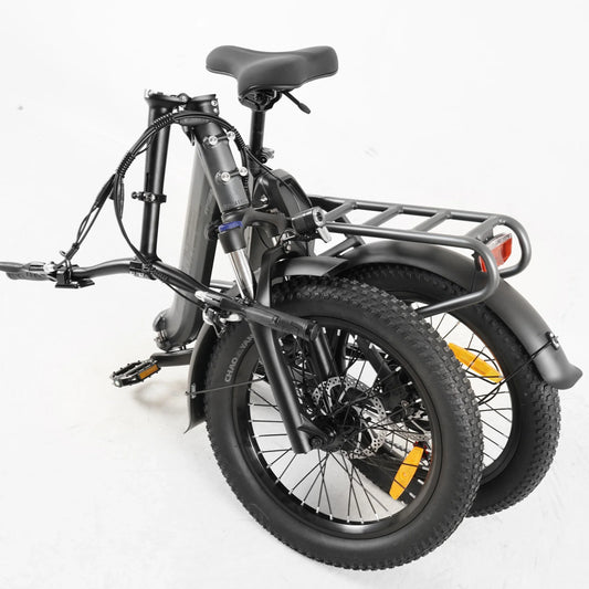 HKM-334931 20in Folding Electric Hybrid Bike with Torque Sensor, 48V 15Ah Lithium Battery, 6 Speed Fat Tires, Disc Brakes