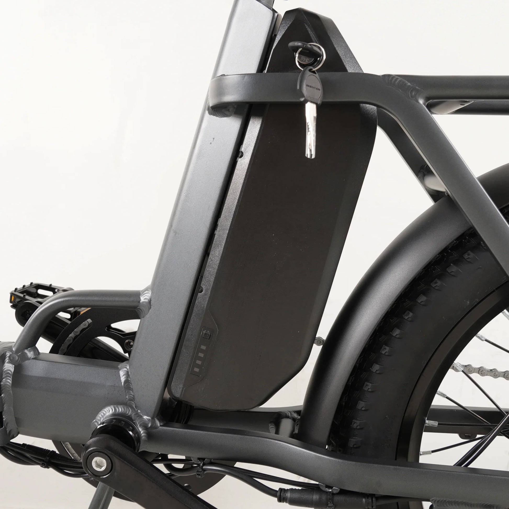 HKM-334931 20in Folding Electric Hybrid Bike with Torque Sensor, 48V 15Ah Lithium Battery, 6 Speed Fat Tires, Disc Brakes