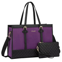 HKM-334931 Spacious Women's 2-Piece Laptop Tote Bag Set for Business and Travel, Fits Up to 15.6-Inch Laptops
