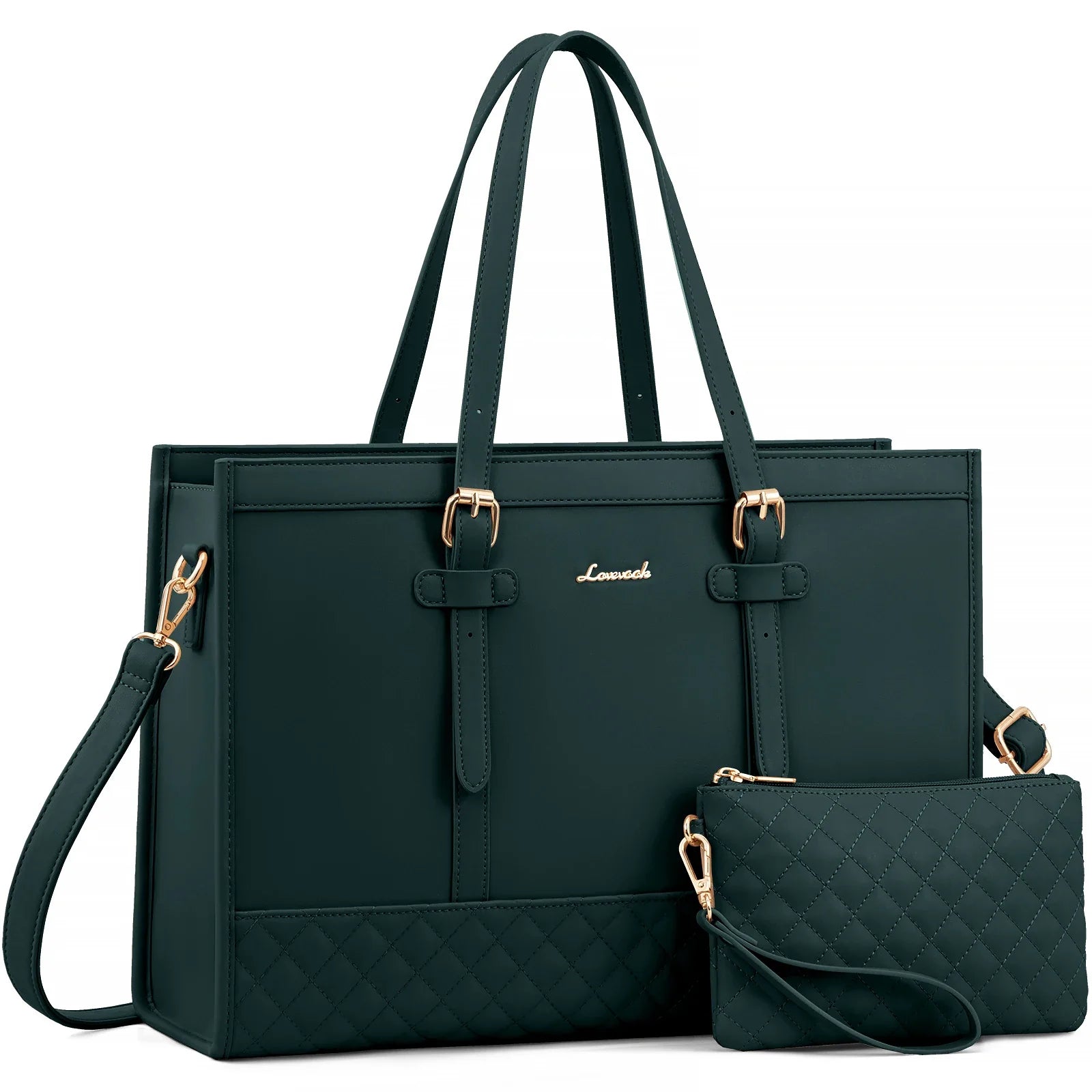 HKM-334931 Spacious Women's 2-Piece Laptop Tote Bag Set for Business and Travel, Fits Up to 15.6-Inch Laptops