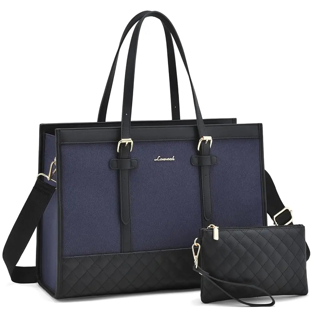 HKM-334931 Spacious Women's 2-Piece Laptop Tote Bag Set for Business and Travel, Fits Up to 15.6-Inch Laptops