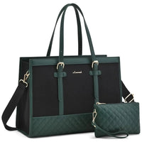 HKM-334931 Spacious Women's 2-Piece Laptop Tote Bag Set for Business and Travel, Fits Up to 15.6-Inch Laptops