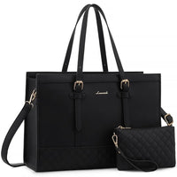 HKM-334931 Spacious Women's 2-Piece Laptop Tote Bag Set for Business and Travel, Fits Up to 15.6-Inch Laptops