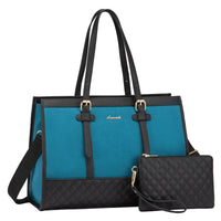 HKM-334931 Spacious Women's 2-Piece Laptop Tote Bag Set for Business and Travel, Fits Up to 15.6-Inch Laptops
