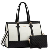 HKM-334931 Spacious Women's 2-Piece Laptop Tote Bag Set for Business and Travel, Fits Up to 15.6-Inch Laptops