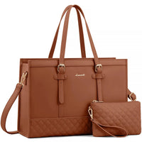 HKM-334931 Spacious Women's 2-Piece Laptop Tote Bag Set for Business and Travel, Fits Up to 15.6-Inch Laptops
