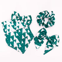 HKM-3350717 Geometric Triangle Scarf Set with Butterfly Bow Tie and Hair Accessories