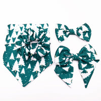 HKM-3350717 Geometric Triangle Scarf Set with Butterfly Bow Tie and Hair Accessories