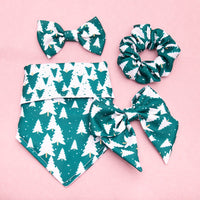 HKM-3350717 Geometric Triangle Scarf Set with Butterfly Bow Tie and Hair Accessories
