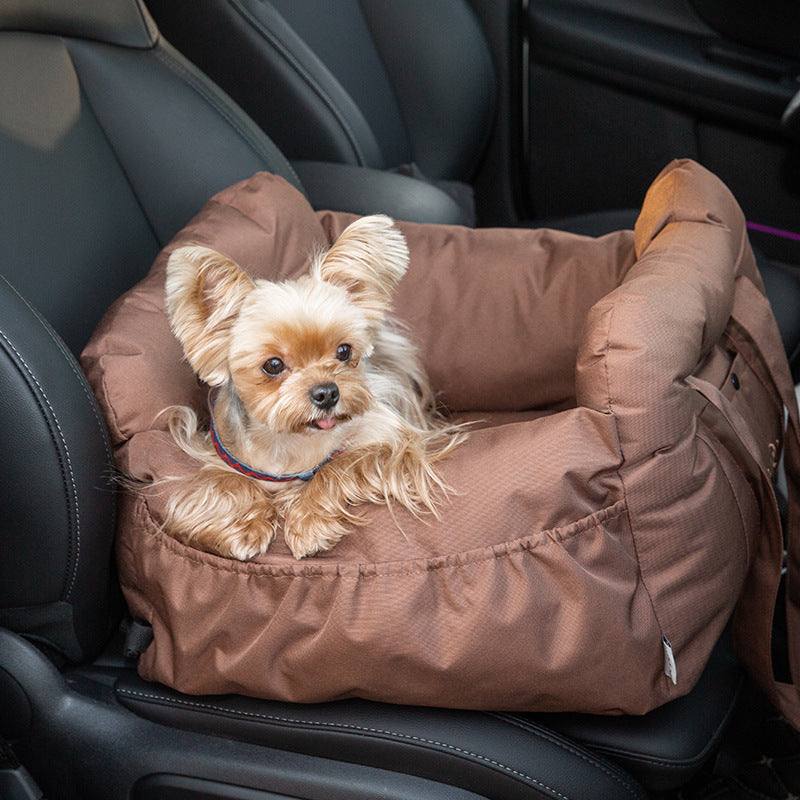 HKM-335187 Multifunctional Pet Cart Nest Safety Seat in Gray, Coffee, Dark Blue, and Pink
