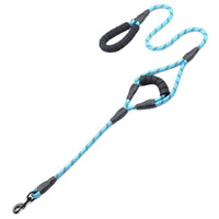 HKM-3352381 Reflective Nylon Woven Double Handle Dog Leash in Multiple Colors