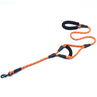 HKM-3352381 Reflective Nylon Woven Double Handle Dog Leash in Multiple Colors