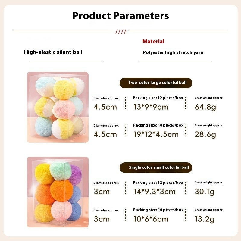 HKM-3352765 Cat Teasing Ball Set in Mixed Sizes - High Elasticity Cotton Thread for Fun Playtime