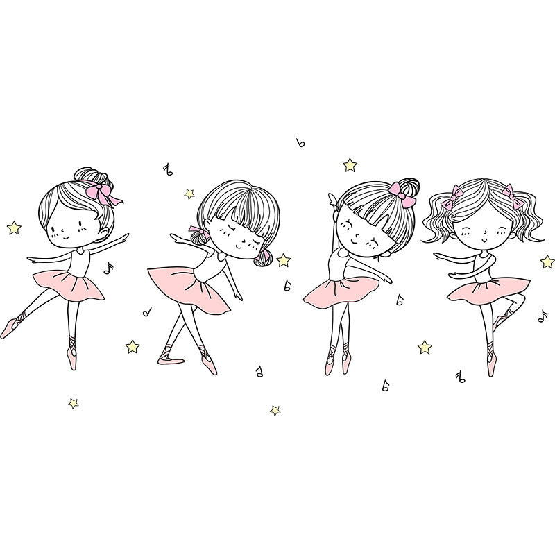 HKM-335315 Lovely Dancer 3D Stereo Wall Sticker for Bedroom - Waterproof PVC, Extra Large 104x52cm