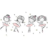 HKM-335315 Lovely Dancer 3D Stereo Wall Sticker for Bedroom - Waterproof PVC, Extra Large 104x52cm