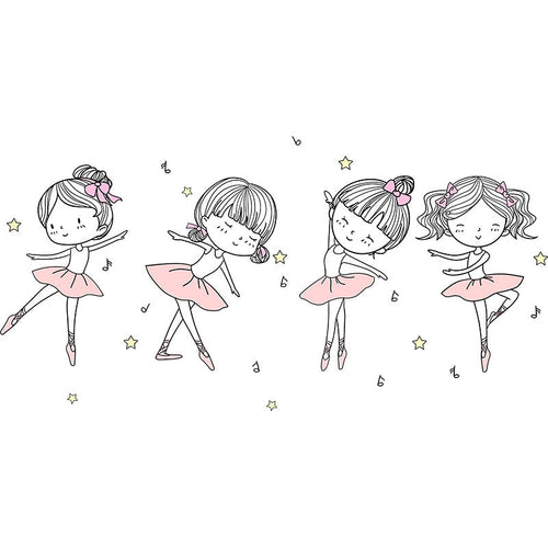 HKM-335315 Lovely Dancer 3D Stereo Wall Sticker for Bedroom - Waterproof PVC, Extra Large 104x52cm