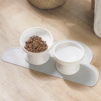 HKM-3353277 Ceramic Cat Bowl with Shallow Mouth and High Foot - Anti-Overturn Design in Various Patterns