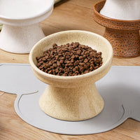 HKM-3353277 Ceramic Cat Bowl with Shallow Mouth and High Foot - Anti-Overturn Design in Various Patterns