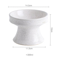 HKM-3353277 Ceramic Cat Bowl with Shallow Mouth and High Foot - Anti-Overturn Design in Various Patterns