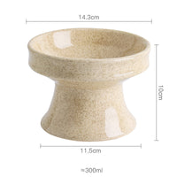 HKM-3353277 Ceramic Cat Bowl with Shallow Mouth and High Foot - Anti-Overturn Design in Various Patterns