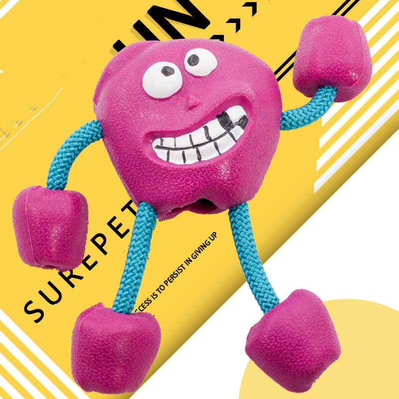 HKM-3353917 Durable Rubber Ball Toy for Small and Medium Dogs with Molar Teeth Cleaning Features