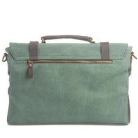 HKM-335443 Leather Messenger Attache Case with Shoulder Strap - Versatile Canvas and Cowhide Design, 39cm x 7.5cm x 28cm