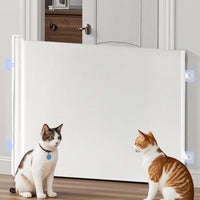 HKM-3354557 Automatic Telescopic Pet Safety Barrier for Doors and Entrances - Available in White and Black, Two Sizes