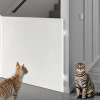 HKM-3354557 Automatic Telescopic Pet Safety Barrier for Doors and Entrances - Available in White and Black, Two Sizes