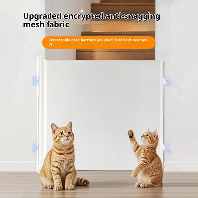 HKM-3354557 Automatic Telescopic Pet Safety Barrier for Doors and Entrances - Available in White and Black, Two Sizes