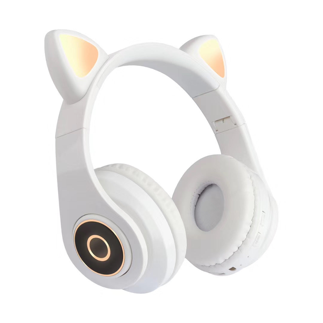 HKM-335571 Luminous Cartoon Cat Ears Bluetooth Headset with Stereo Sound and Foldable Design