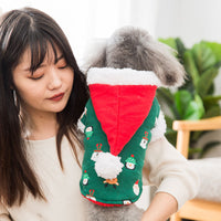 HKM-3357245 Cozy Christmas & New Year Padded Jacket for Dogs, Pure Cotton, Hooded, Multiple Sizes Available