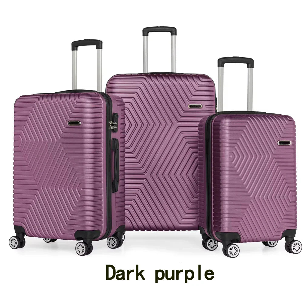 HKM-335763 Travel Box Luggage Set – 3-Piece Spinner Suitcase Collection for Efficient Travel and Moving