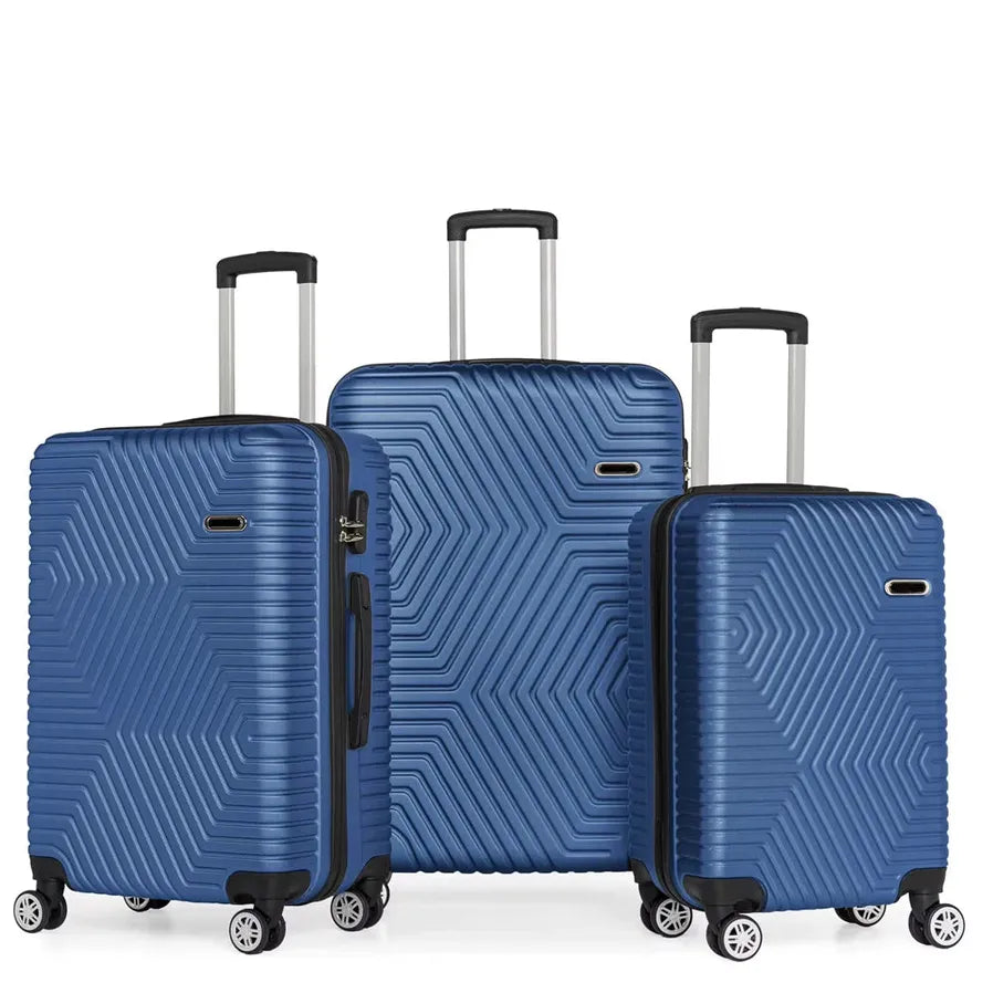 HKM-335763 Travel Box Luggage Set – 3-Piece Spinner Suitcase Collection for Efficient Travel and Moving