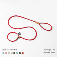 HKM-3358653 Nylon Woven Round P-Chain Leash for Large, Medium, and Small Dogs - 1.7M Length
