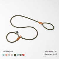 HKM-3358653 Nylon Woven Round P-Chain Leash for Large, Medium, and Small Dogs - 1.7M Length