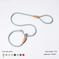 HKM-3358653 Nylon Woven Round P-Chain Leash for Large, Medium, and Small Dogs - 1.7M Length